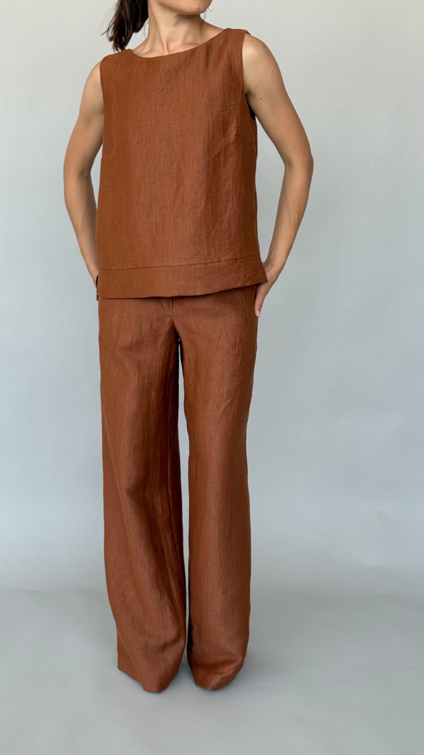 PANTALONE A PALAZZO IN LINO ADAM