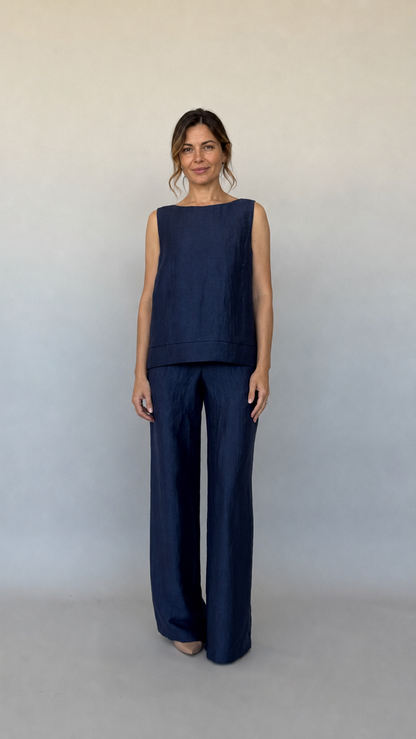 PANTALONE A PALAZZO IN LINO ADAM