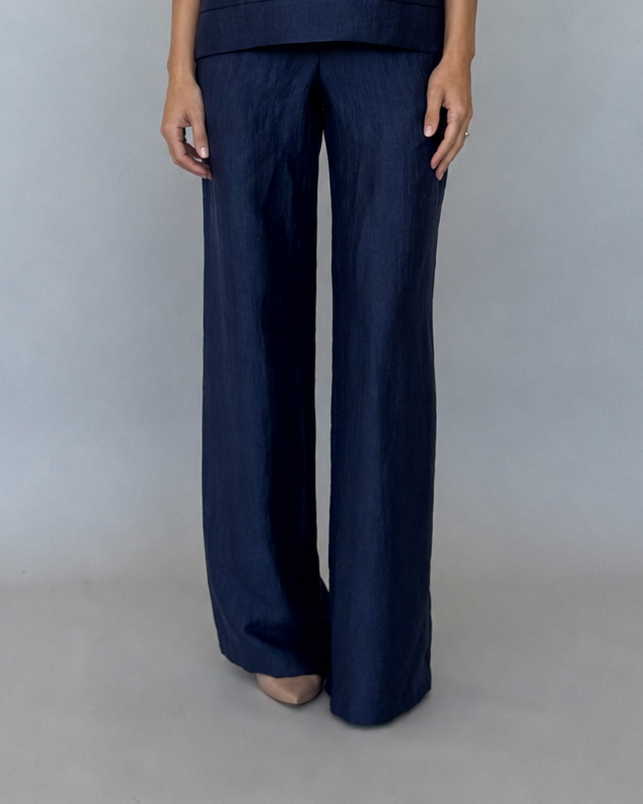 PANTALONE A PALAZZO IN LINO ADAM