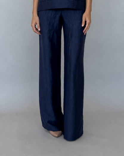 PANTALONE A PALAZZO IN LINO ADAM