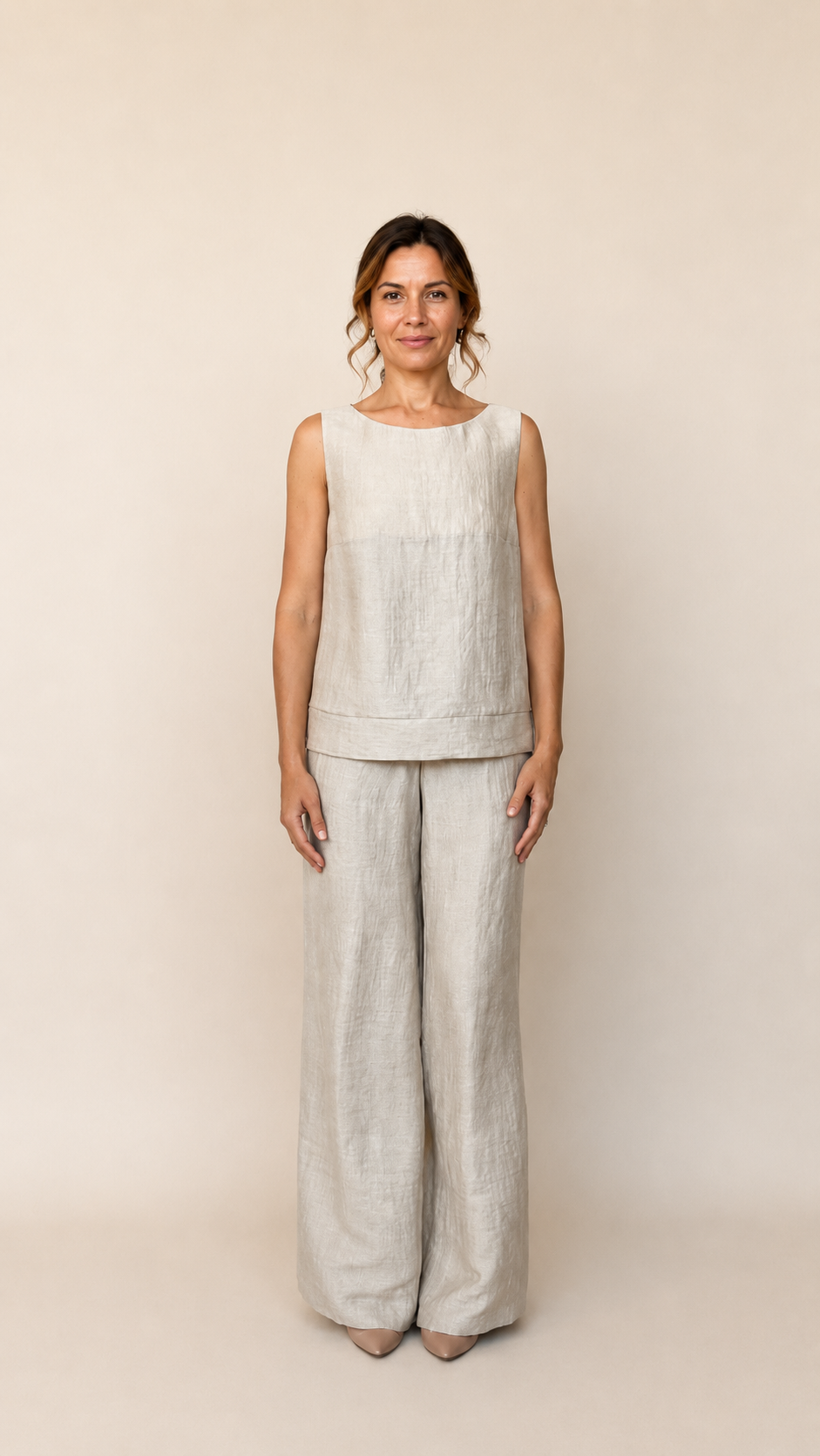 PANTALONE A PALAZZO IN LINO ADAM