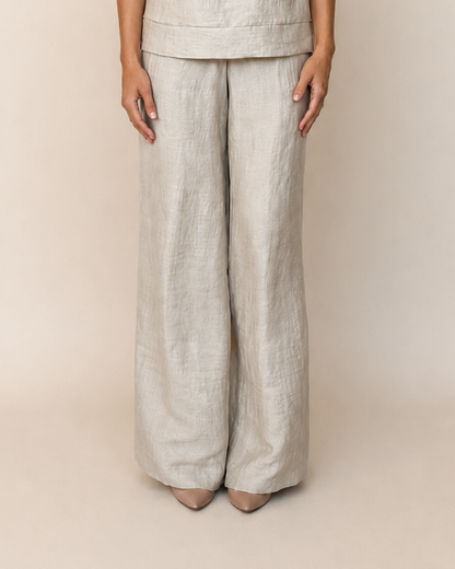 PANTALONE A PALAZZO IN LINO ADAM