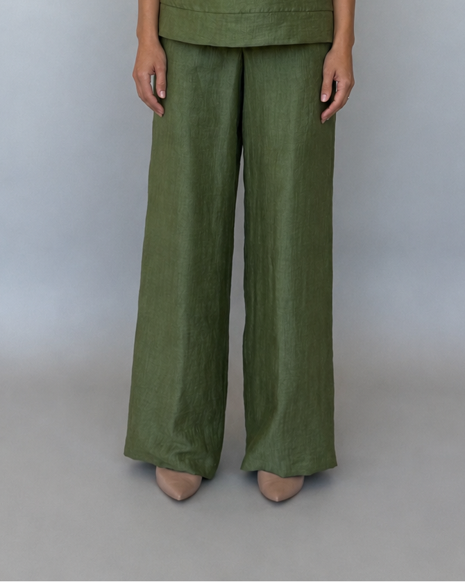 PANTALONE A PALAZZO IN LINO ADAM