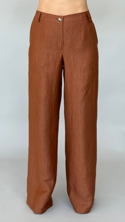 PANTALONE A PALAZZO IN LINO ADAM
