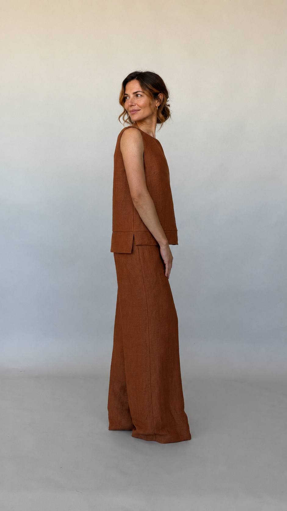 PANTALONE A PALAZZO IN LINO ADAM