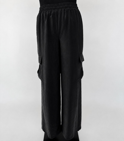 PANTALONE A PALAZZO CON TASCHE EFFETTO CUPRO DANIEL