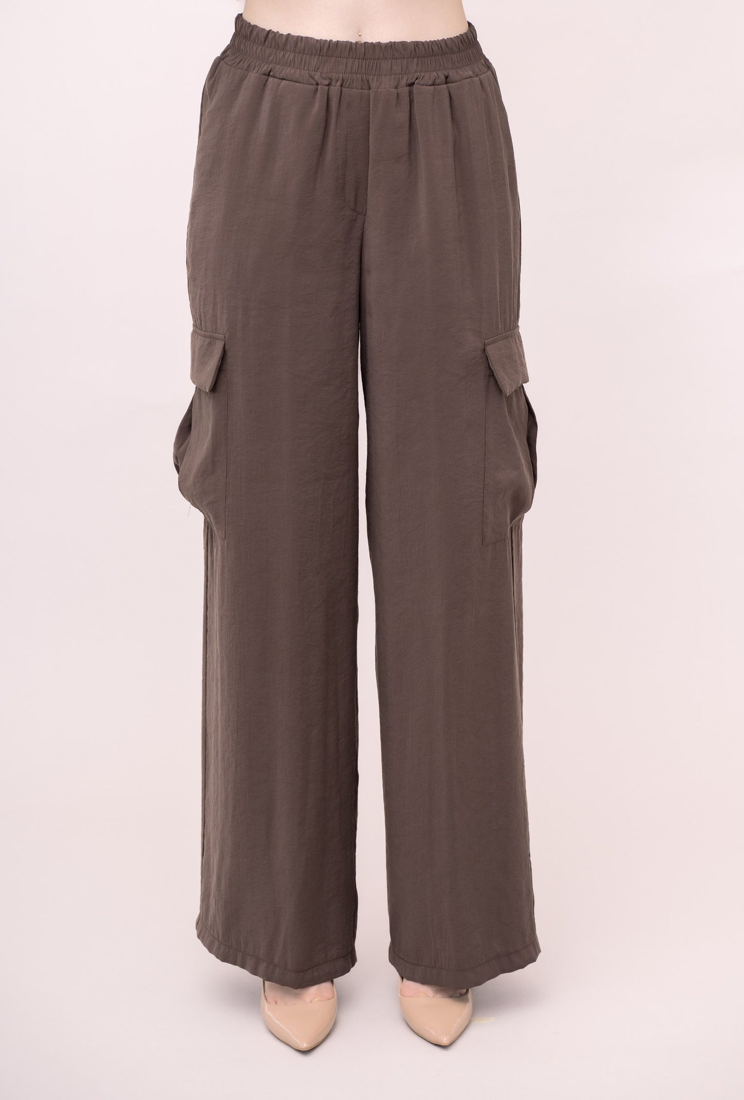 PANTALONE A PALAZZO CON TASCHE EFFETTO CUPRO DANIEL