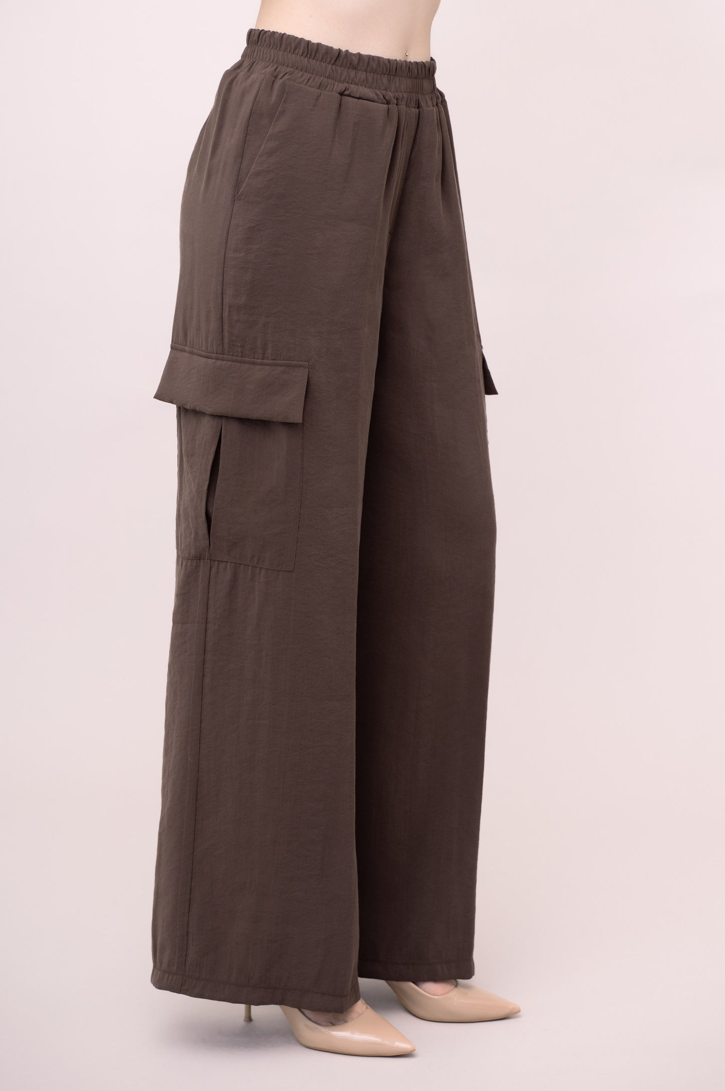 PANTALONE A PALAZZO CON TASCHE EFFETTO CUPRO DANIEL