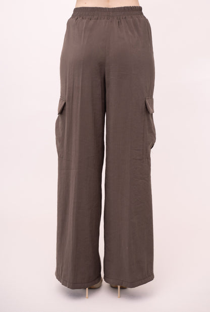 PANTALONE A PALAZZO CON TASCHE EFFETTO CUPRO DANIEL