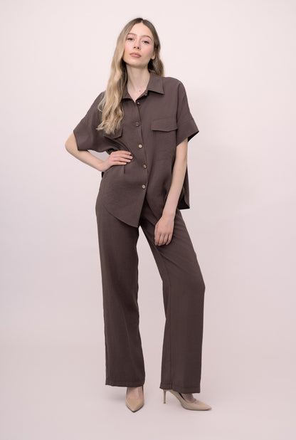 PANTALONE A PALAZZO EFFETTO CUPRO LIAM