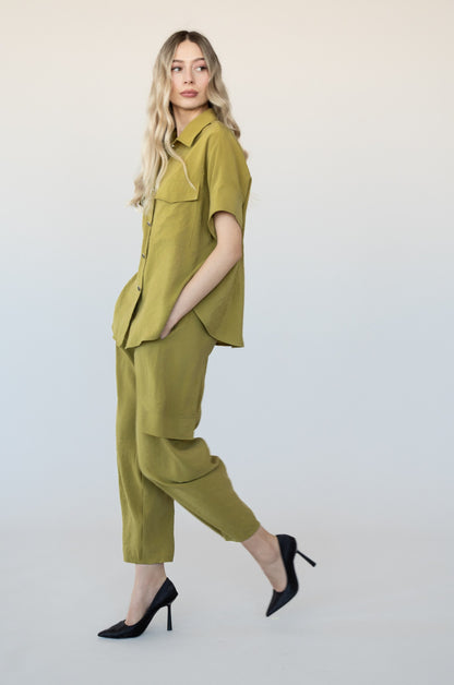 PANTALONE A CAROTA EFFETTO CUPRO IVAN