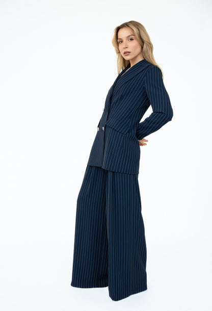 PANTALONE AMPIO CON PINCES GESSATO