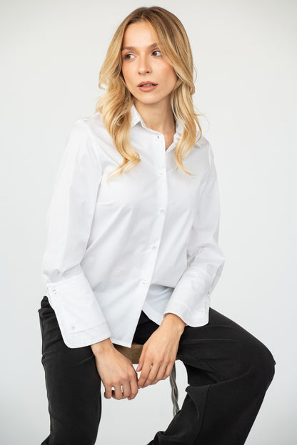Camicia in Cotone Doppi Dettagli Mia