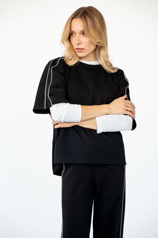 Casacca con Piping Bianco Elisa