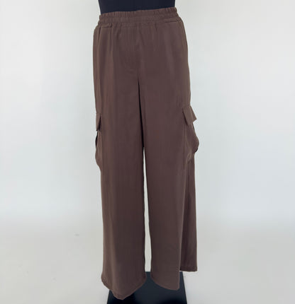 PANTALONE A PALAZZO CON TASCHE EFFETTO CUPRO DANIEL
