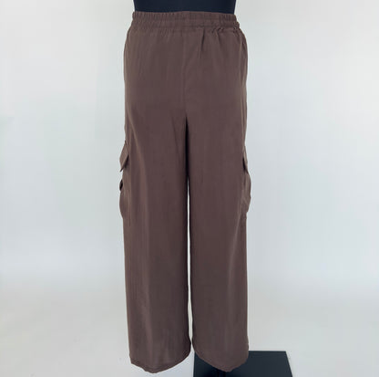 PANTALONE A PALAZZO CON TASCHE EFFETTO CUPRO DANIEL